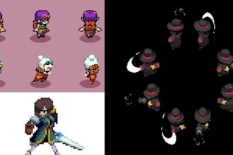make pixel art characters sprites pixel animation for your video games