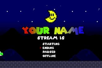 design animated super mario stream pack