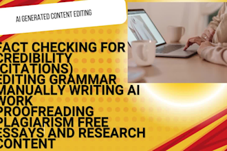 human touch ai content, finetune, proofreading, factcheck, plagiarism, citations