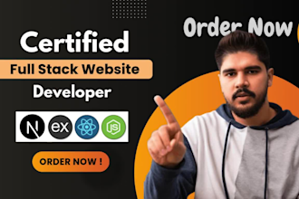 develop full stack website using nextjs, react js, tailwind CSS and typescript