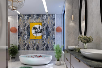 create 3d interior design bathroom