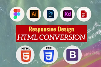 convert figma to html css bootstrap 5 xd psd to html css responsive websites