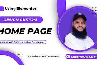 design unique custom homepage design with elementor