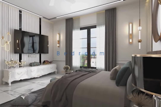 do interior design of bedroom, kitchen, bathroom and balcony