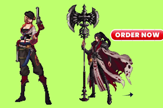 draw pixel game art 2d pixel art animation pixel sprite sheet 2d game character