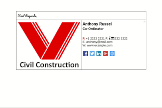 make HTML email signature for gmail outlook yahoo etc