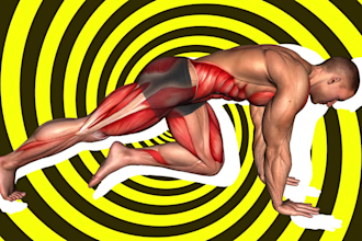 create workout animations videos about anatomy of fitness and bodybuilding