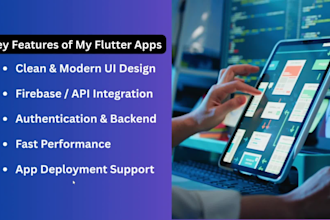 build a cross platform flutter app for android and ios with clean UI design