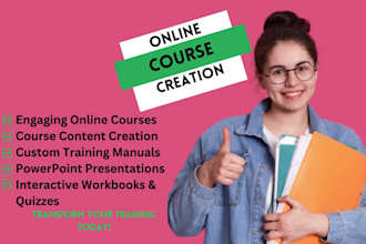 create online course slides, course curriculum, training lessons,keynotes, ppt
