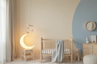 create cozy ai generated kids room video with crib and toys