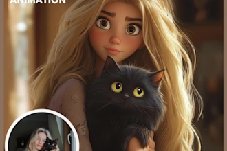 draw your pets, dog, animal in cartoon vector portrait