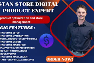 be your stan store expert setup, gumroad, beacon ai and stan store marketing