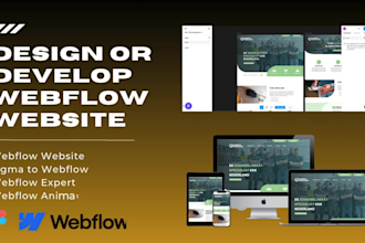design or develop webflow website, figma to webflow, webflow expert