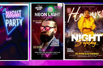do event flyer for club, party, sport, church, concert, dj, fun within 4 hours