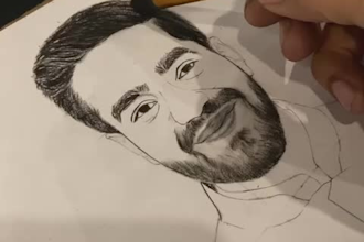 draw realistic color pencil portrait, pencil sketch