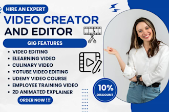 do youtube video editing on vlog, podcast, culinary and employee training video