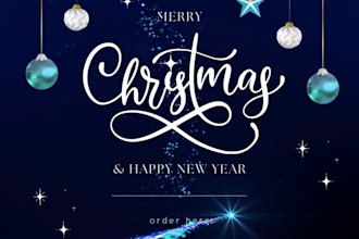 design unique merry christmas greeting cards and video