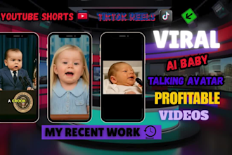 high quality viral ai baby talking podcast avatars for youtube, tiktok reels