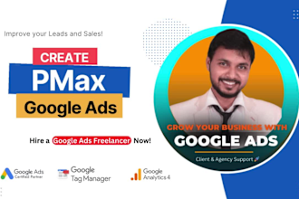 setup, optimize and manage performance max campaign, google ads pmax expert