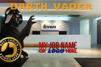 make 5 star wars video clips with your logo or text
