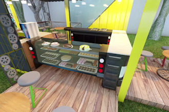 design your landscape or outdoor environment, 3d restaurant