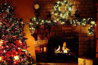 create christmas fireplace meditation relaxing music video