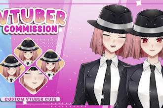 custom live2d vtuber design or anime rig model live2d for vtuber, facerig