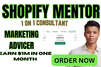 be your shopify mentor, shopify coach, shopify manager and shopify consultant