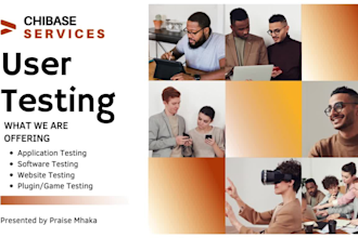 provide user testing on anything