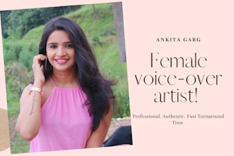 record female indian voice over narration in english or hindi