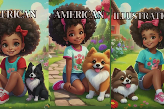 do african american childrens book, and character illustrations