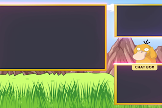 make professional pokemon overlay or stream overlays and pokemon logo