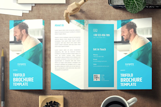 do eye catching trifold brochure design for marketing events