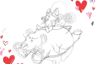 draw animal illustration in cartoon style