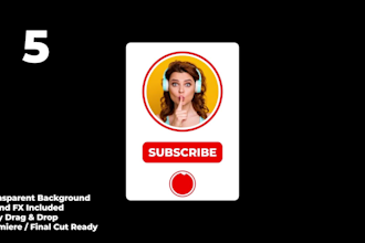 create a modern youtube subscribe and bell animation