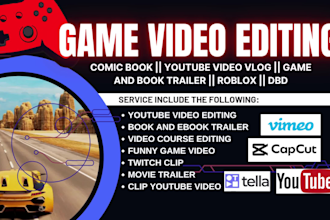 do game video editing, youtube video editing, movie trailer, roblox game