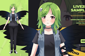 design and rig live2d vtuber model for vtube studio prprlive