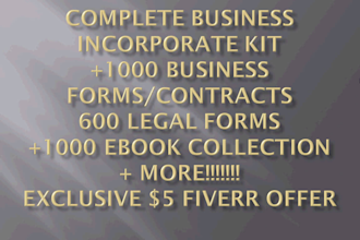 provide you with a incorporate form kit w 6k forms