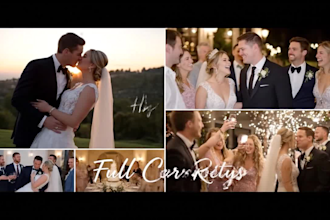 edit cinematic multi camera wedding and reception videos
