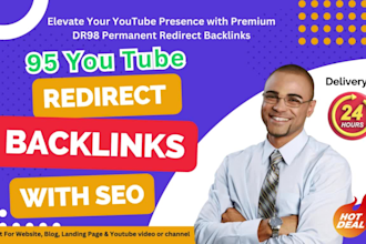 create permanent youtube redirects backlinks  domain DR 98