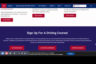 driving school website driving instructor elearning website