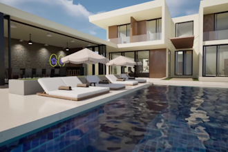 remodel 3d luxury apartment,outdoor design,classic interior,cgi patio elevation