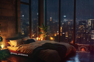 make cozy rain ambient video with natural sound,relaxing rain video