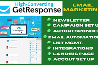 set up getresponse email marketing, automation , workflow campaign