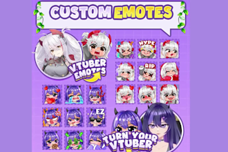 draw cute chibi anime character art from your vtuber, oc, fanart, pfp, emotes