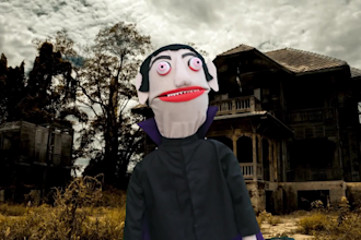 create a funny dracula puppet video for birthdays, events, and promotions