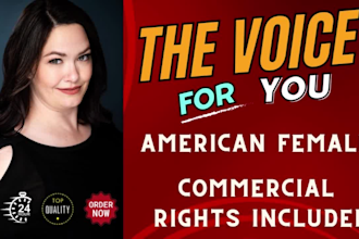 record a friendly, relatable female voice over