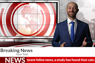 be a male breaking news spokesperson on greenscreen