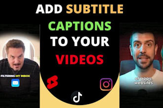 edit and add  subtitles and caption to reels, tiktok, youtube shorts