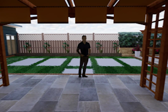 design your garden, backyard, patio, terrace 3d realistic landscape